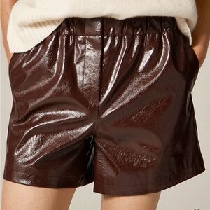 J.Crew NWT Boxer short in distressed faux leather 10